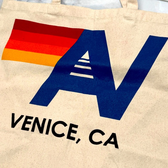 🔥 RARE Aviator Nation Venice California Handmade Retro Coloblock Canvas Tote Bag - Picture 2 of 3